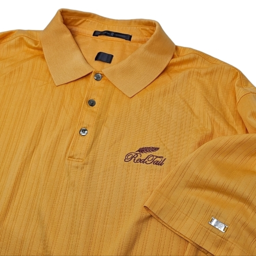 Tiger Woods Collection Ribbed Golf Polo Short Sleeve Shirt XL Red Tail‎ Resorts